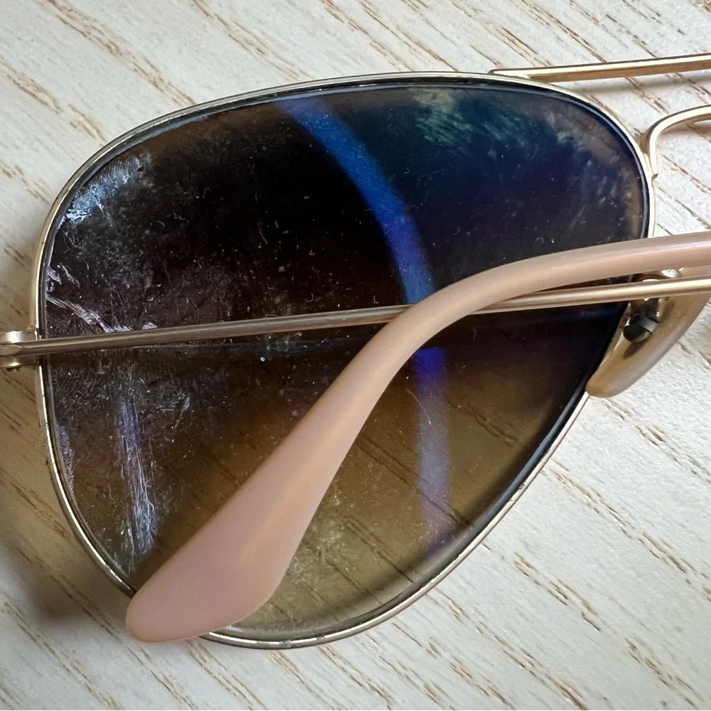 Ray-Ban Gold Frame Sunglasses with Brown Lenses
